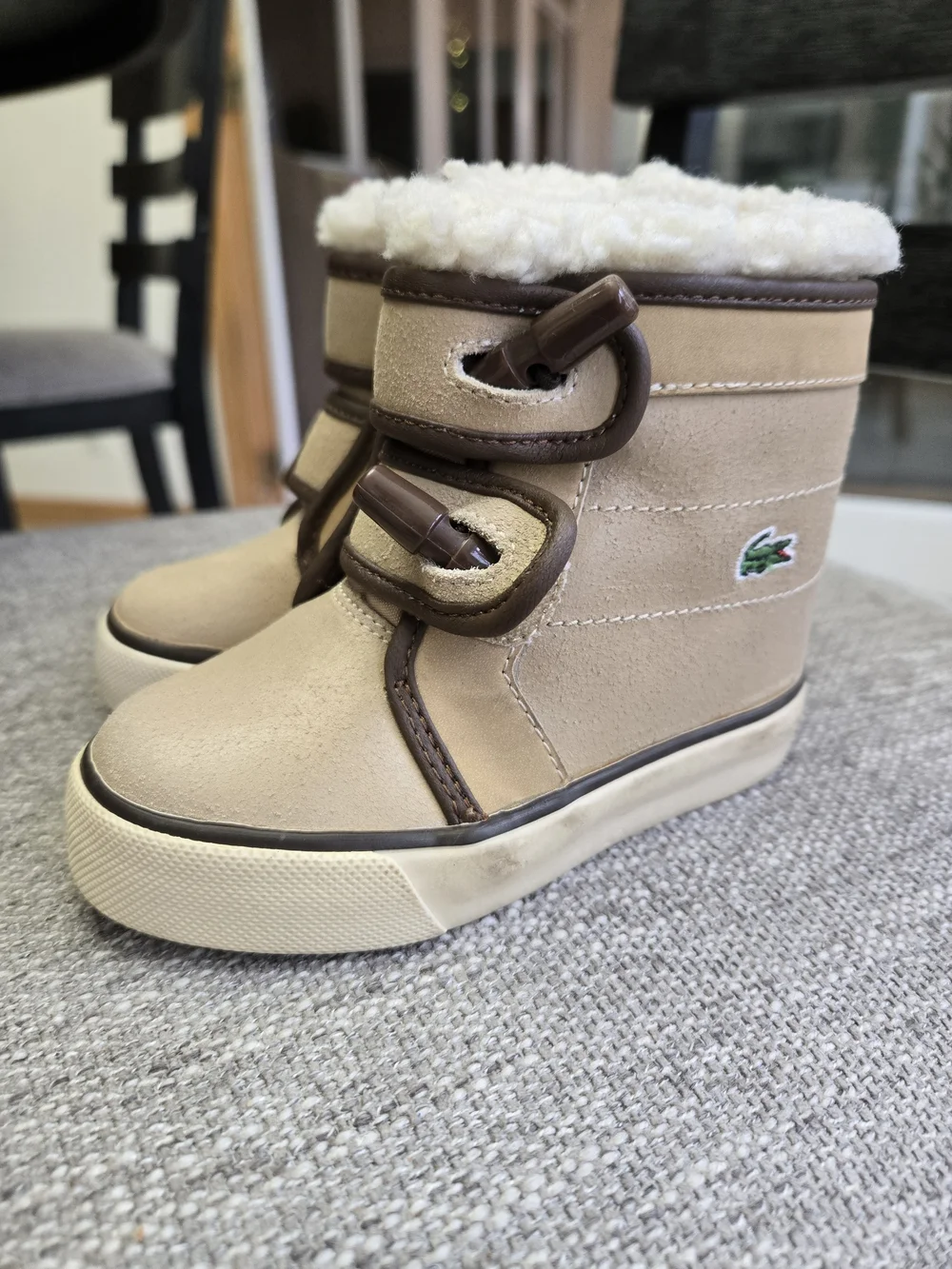 Lacoste Kids Tan and Brown Shearling Winter Boots